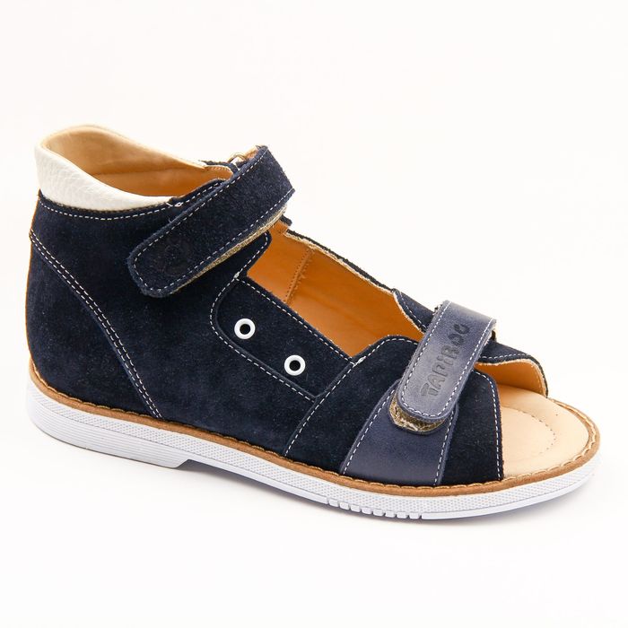 Сандалии детские, размер 25, цвет синий/белый 26003