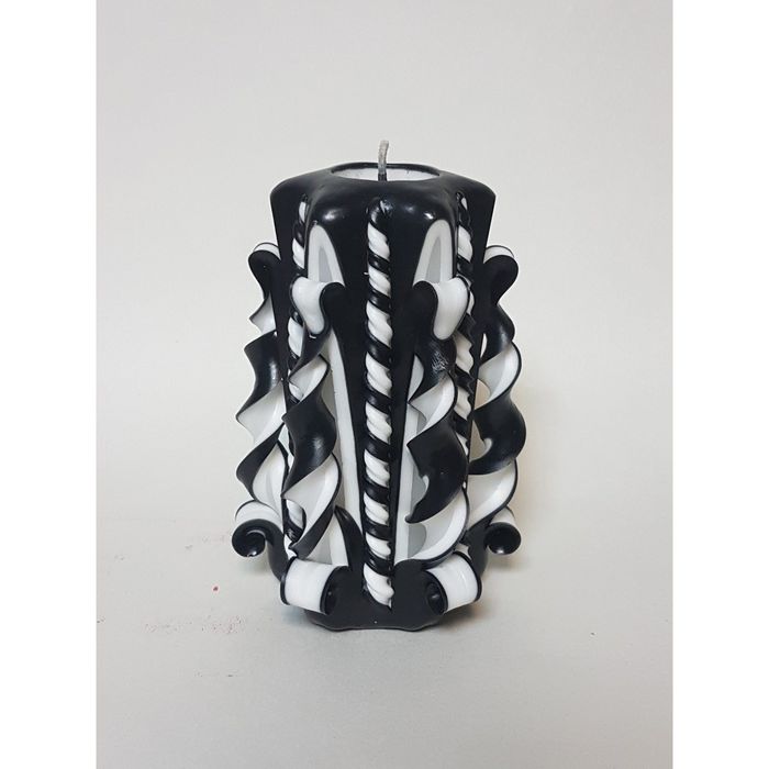 Свеча резная 10-11 см "Витая" ,черно-белая