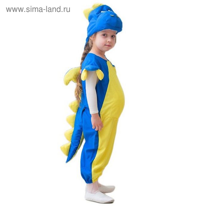 фото Карнавальный костюм "дракончик", шапка, комбинезон, набивной живот, 3-5 лет, рост 104-116 см бока