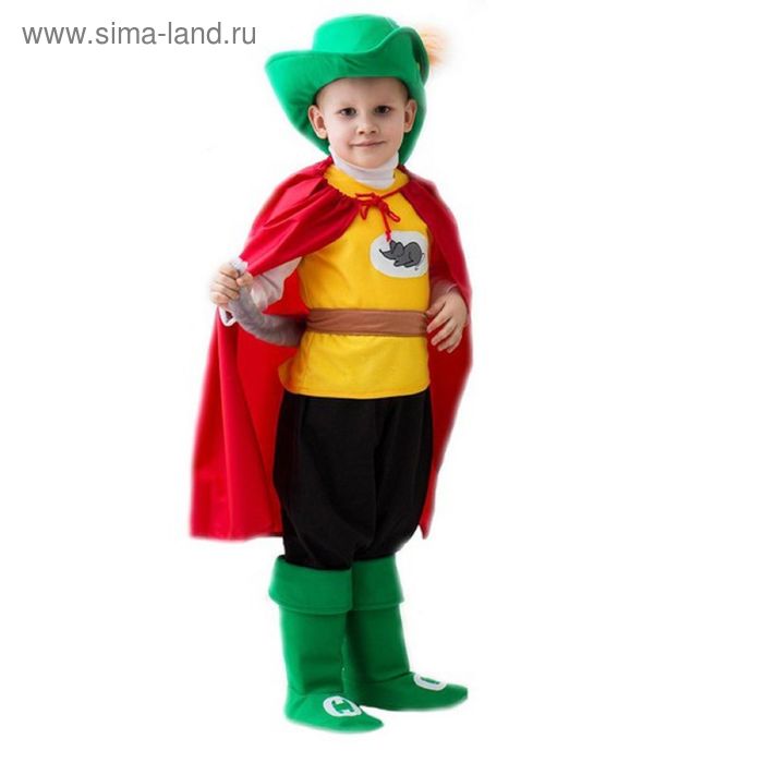 фото Карнавальный костюм "кот в сапогах", зелёная шляпа, 3-5 лет, рост 104-116 см бока