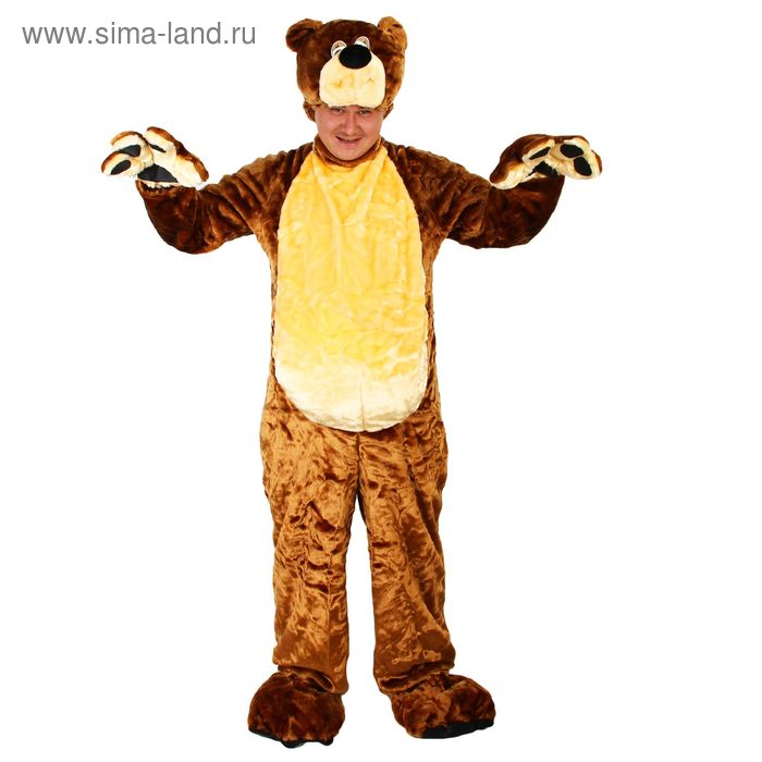 Карнавальный костюм «Бурый медведь», комбинезон, шапка, р. 50-52, рост 180 см, цвета МИКС карнавальный костюм бурый медведь размер 50 52 рост 180 2048 1577021
