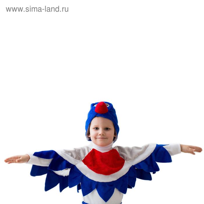 фото Карнавальный костюм "снегирь", шапка, воротник с крыльями, 5-7 лет, рост 122-134 см бока