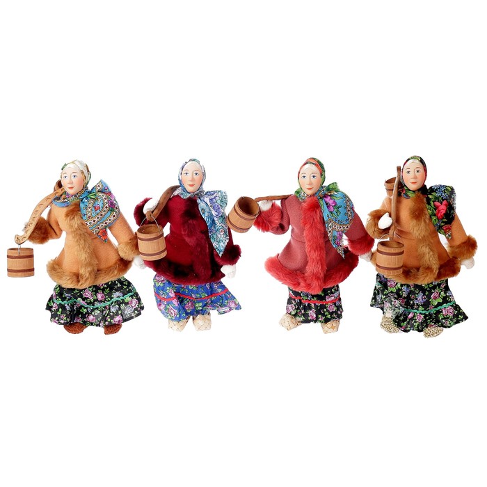 Сувенирная кукла "Марья с коромыслом", МИКС