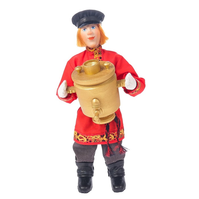 Сувенирная кукла "Парень с самоваром"