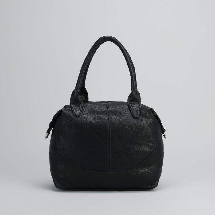 Сумка женская на молнии, 1 отдел, длинный ремень, чёрная