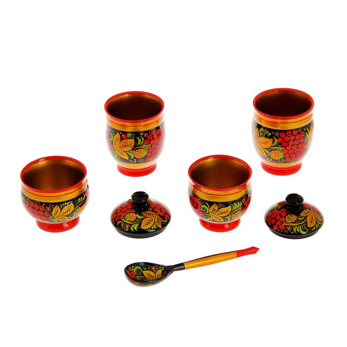 Набор посуды «Хохлома», люкс, 6 предметов