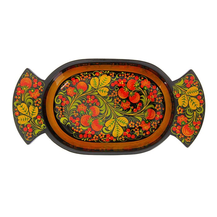 Сухарница с росписью «Хохлома», люкс, 5 х 28 х 15 см