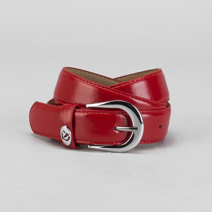 Ремень женский, винт, пряжка под металл, ширина - 3,5см, красный