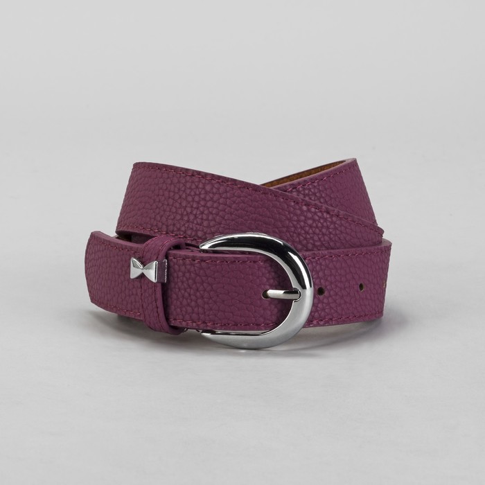 Ремень женский, винт, пряжка, хомут-бантик под металл, ширина - 3,5см, фиолетовый