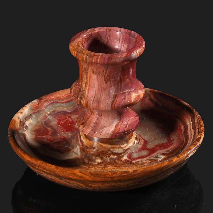 Подсвечник «Чашка», 10х10 см, оникс №2