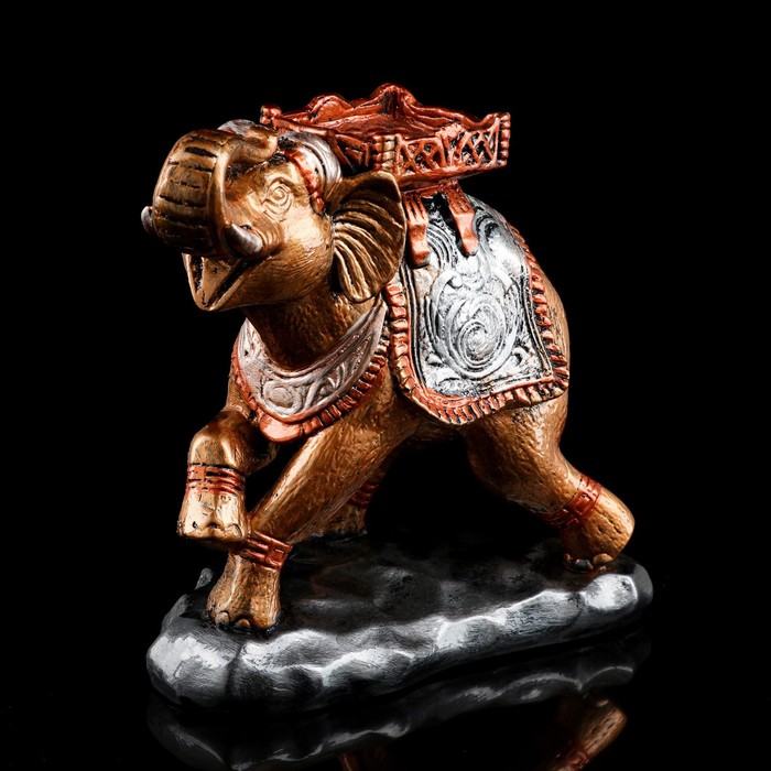 Статуэтка "Слон", бронзовый цвет, гипс, 24 см, микс