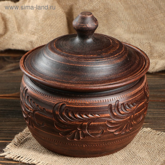 

Жаровня "Резная", красная глина, 2 л