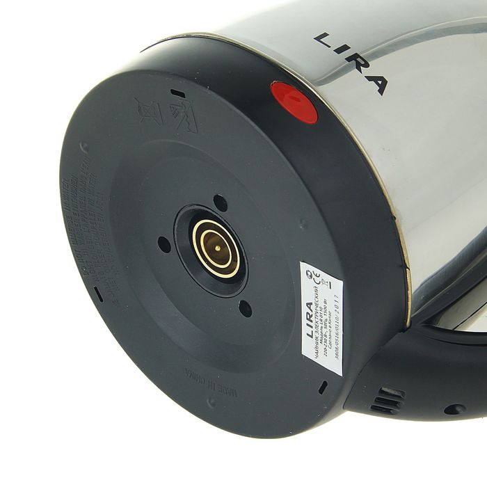Чайник электрический LIRA LR 0110, 1.8 л, 1500 Вт, нержавеющая сталь