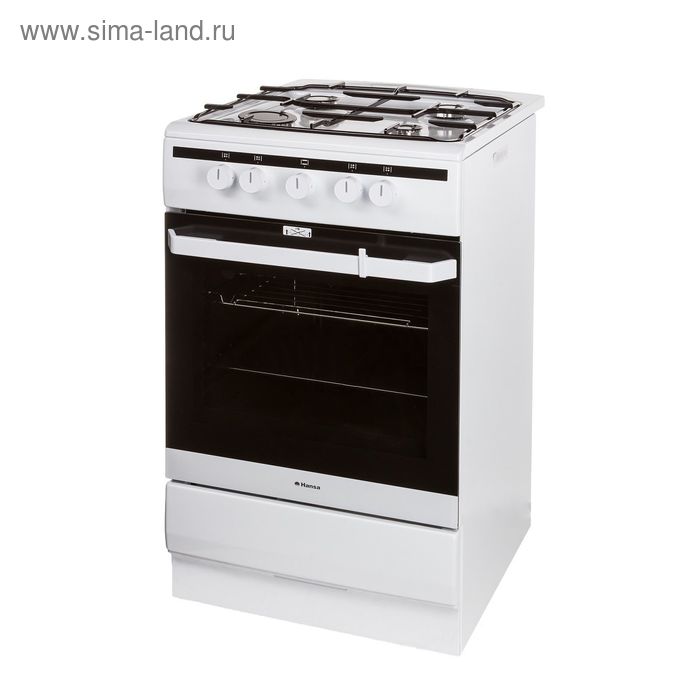 

Плита Hansa FCGW51001, газовая, 4 конфорки, 70 л, газовая духовка, белая