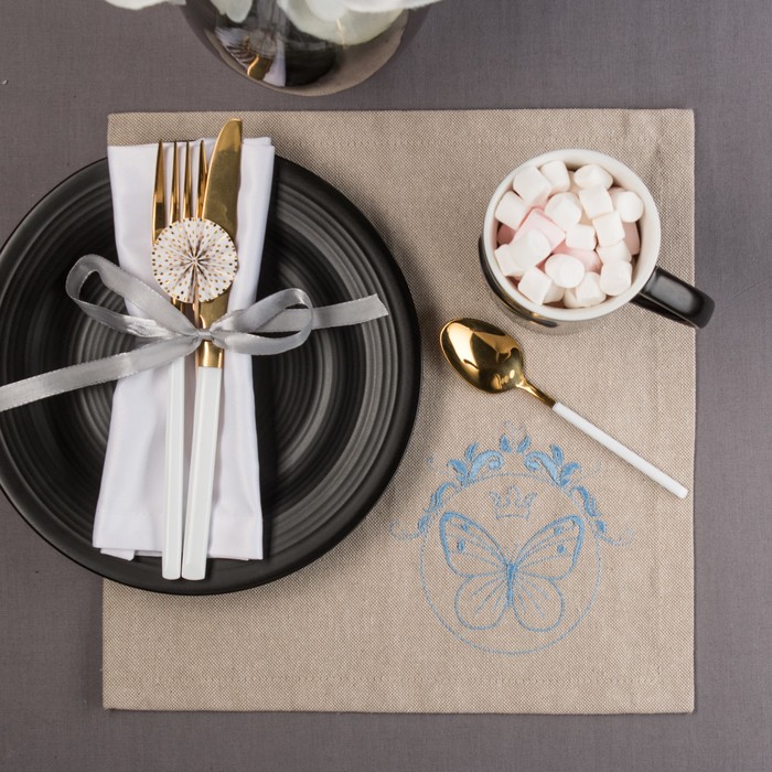 Салфетка с вышивкой Этель "Бабочка", размер 29х29 см