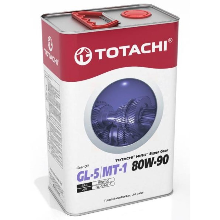 Масло трансмиссионное Totachi NIRO Super Gear GL-5/MT-1 80W-90, минеральное, 4 л трансмиссионная жидкость totachi niro super gear минерал gl 5 mt 1 80w 90 201 л
