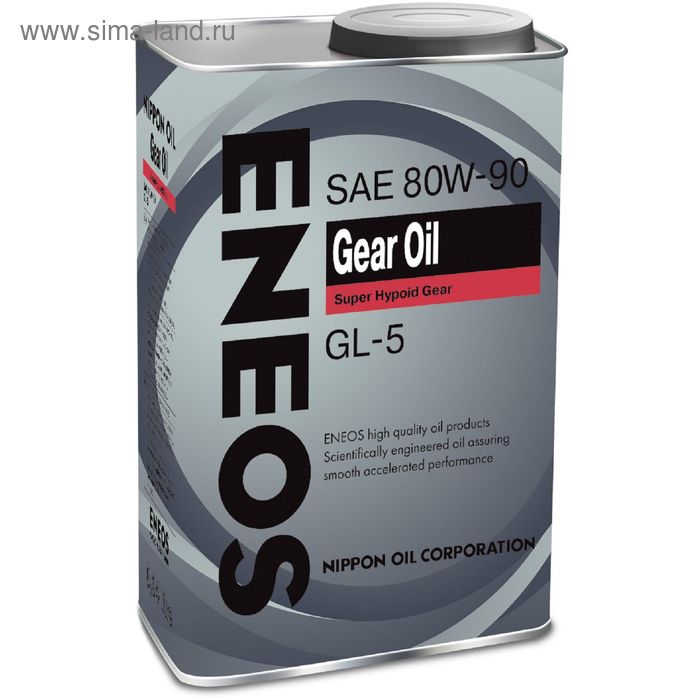 Масло трансмиссионное ENEOS GEAR GL-5 80W-90, минеральное, 1 л масло трансмиссионное totachi niro super gear gl 5 mt 1 80w 90 минеральное 4 л