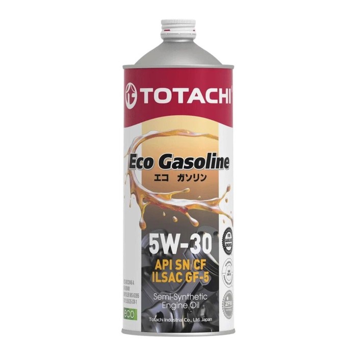 Масло моторное Totachi Eco Gasoline, SN/CF 5W-30, полусинтетическое, 1 л cинтетическое моторное масло hyundai premium lf gasoline 5w20 1 л