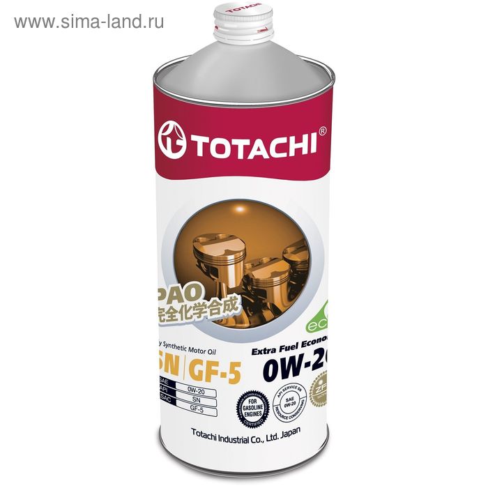 фото Масло моторное totachi extra fuel fully synthetic sn 0w-20, 1 л