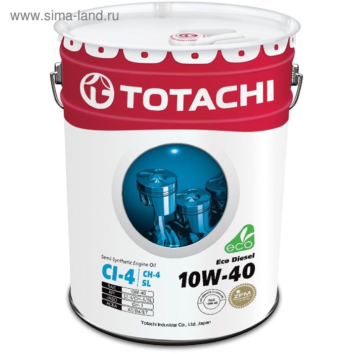 фото Масло моторное totachi eco diesel semi-synthetic sl 10w-40, 20 л