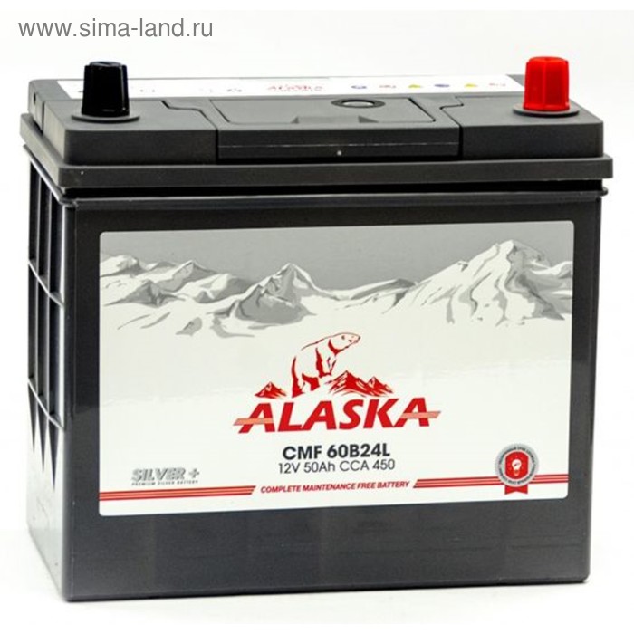 фото Аккумуляторная батарея alaska cmf 50 l 60b24 silver+
