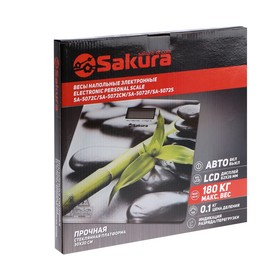 Весы напольные Sakura SA-5072S, электронные, до 180 кг, рисунок "бамбук" от Сима-ленд