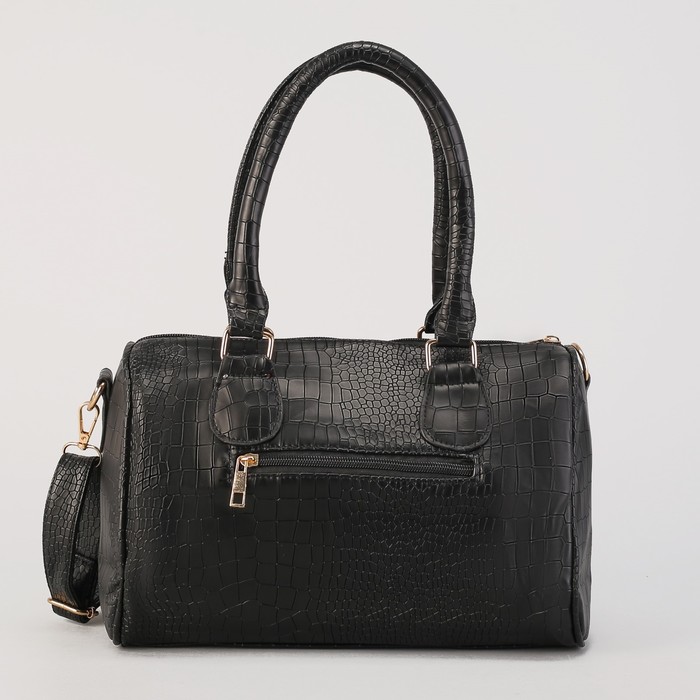 Сумка женская на молнии "Эвилина", 1 отдел, длинный ремень, чёрная