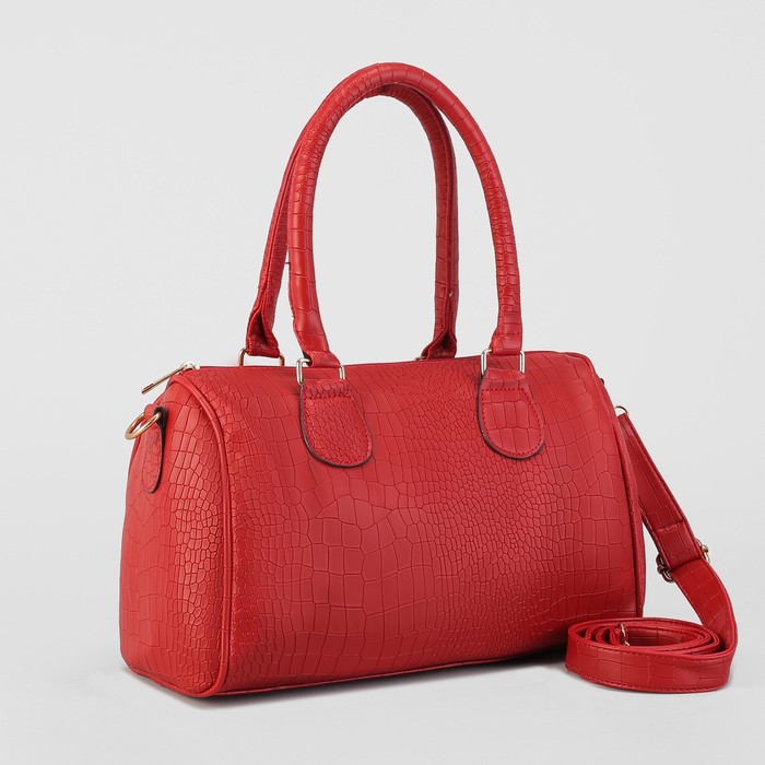 Сумка женская на молнии "Эвилина", 1 отдел, длинный ремень, бордовая