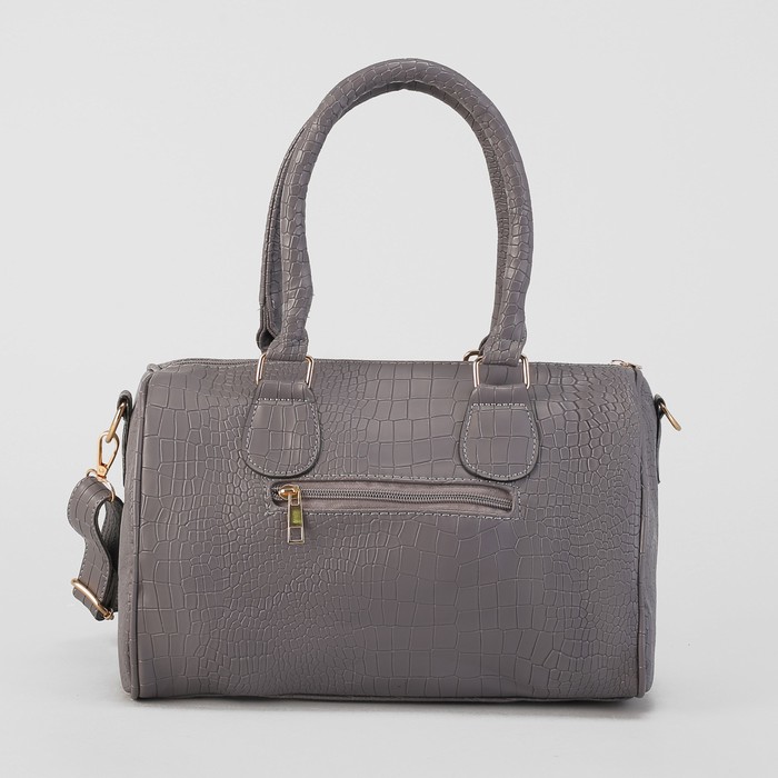 Сумка женская на молнии "Эвилина", 1 отдел, длинный ремень, серая