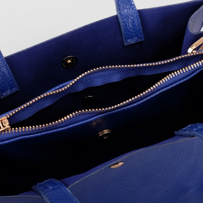 Сумка женская на магните "Алла", 1 отдел с перегородкой, длинный ремень, синяя