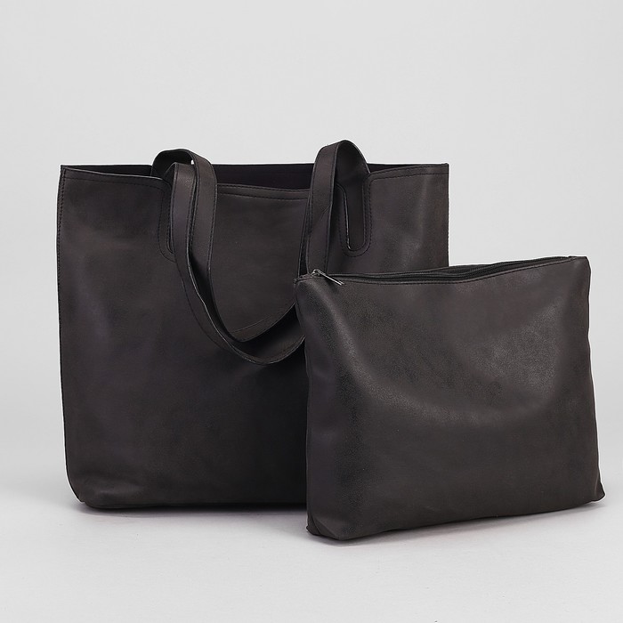 Сумка женская "Агата", 1 отдел, с косметичкой, чёрная