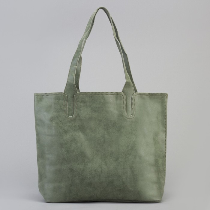 Сумка женская "Агата", 1 отдел, с косметичкой, зелёная