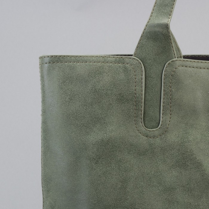 Сумка женская "Агата", 1 отдел, с косметичкой, зелёная