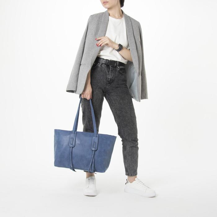 Сумка женская на молнии "Алекса", 1 отдел с перегородкой, синяя