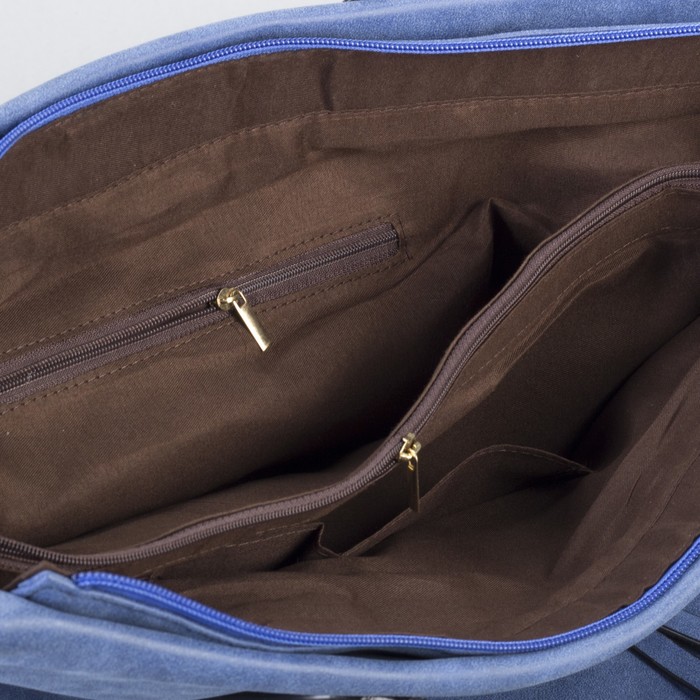 Сумка женская на молнии "Алекса", 1 отдел с перегородкой, синяя