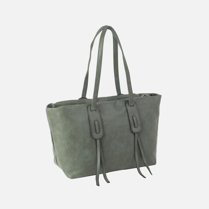 Сумка женская на молнии "Алекса", 1 отдел с перегородкой, зелёная