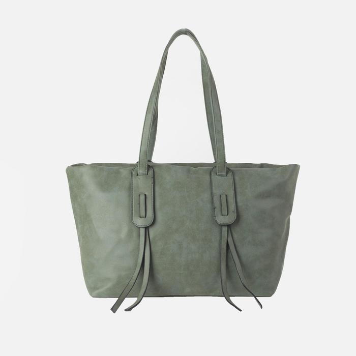 Сумка женская на молнии "Алекса", 1 отдел с перегородкой, зелёная