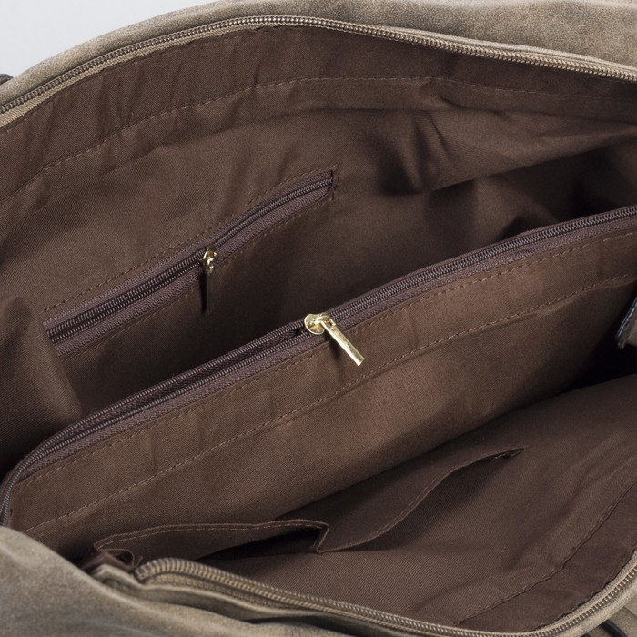 Сумка женская на молнии "Алекса", 1 отдел с перегородкой, коричневая