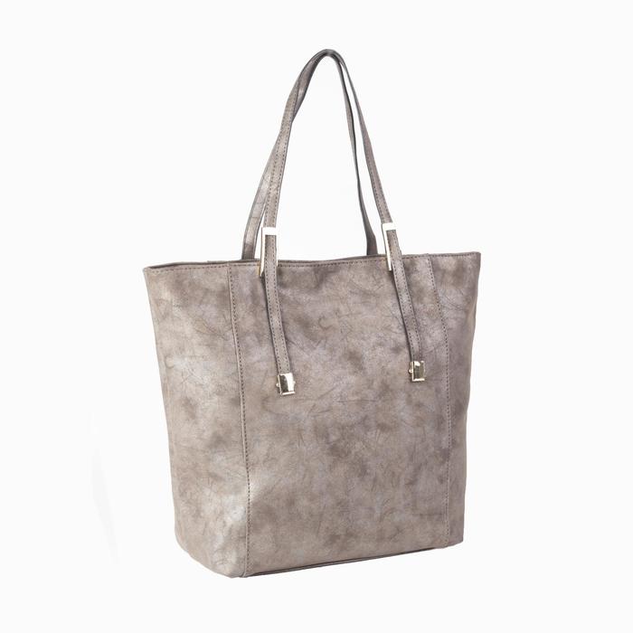 Сумка женская на молнии "Антураж", 1 отдел, коричневая