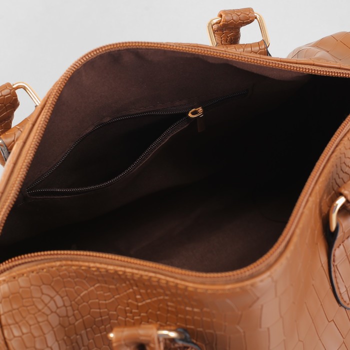 Сумка женская на молнии "Эвилина", 1 отдел, длинный ремень, цвет хаки