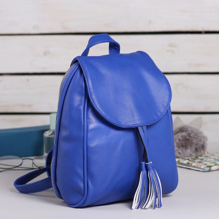 Рюкзак молодёжный на клапане "Камила", 1 отдел, 2 наружных кармана, синий