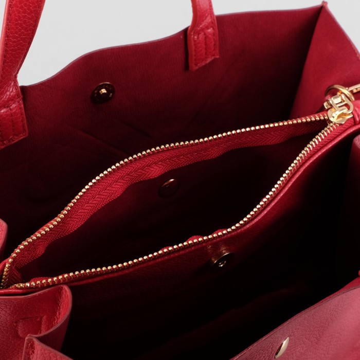 Сумка женская на магните "Алла", 1 отдел с перегородкой, длинный ремень, бордовая