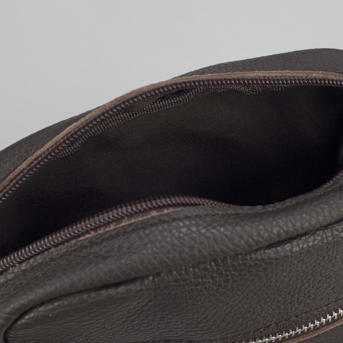 Сумка мужской "Джилл", 1 отдел, 2 наружных кармана, длинный ремень, коричневая