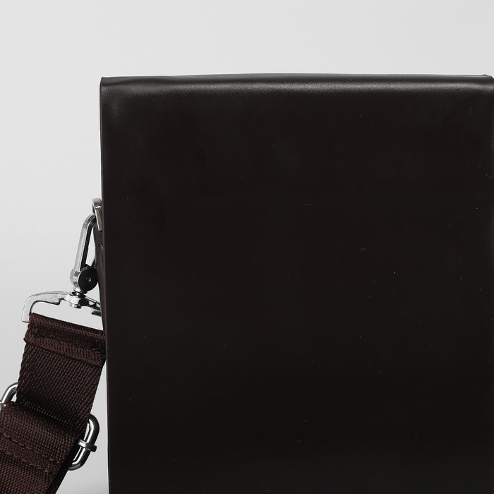 Планшет мужской "Нил", 3 отдела, 1 наружный карман, длинный ремень, коричневый