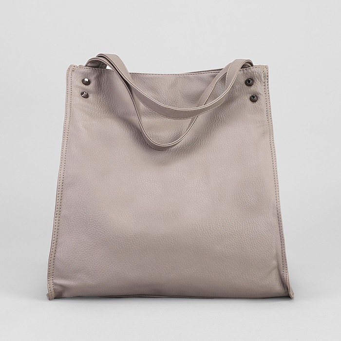 Сумка женская на кнопке "Белла", 1 отдел, серая