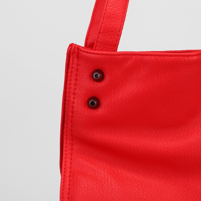 Сумка женская на кнопке "Белла", 1 отдел на кнопках, цвет красный