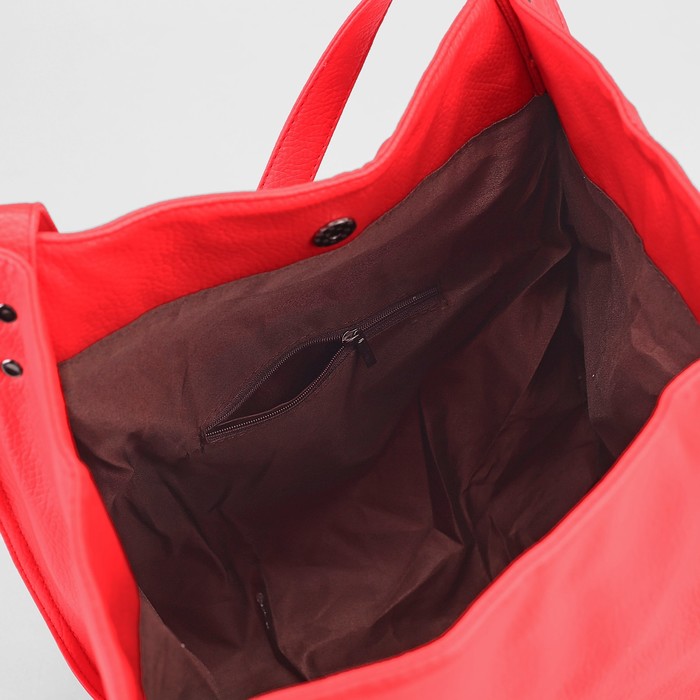 Сумка женская на кнопке "Белла", 1 отдел на кнопках, цвет красный