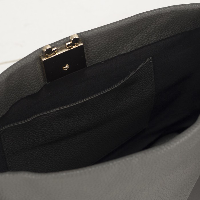 Сумка женская на замке "Виола", 1 отдел, регулируемый ремень, серая