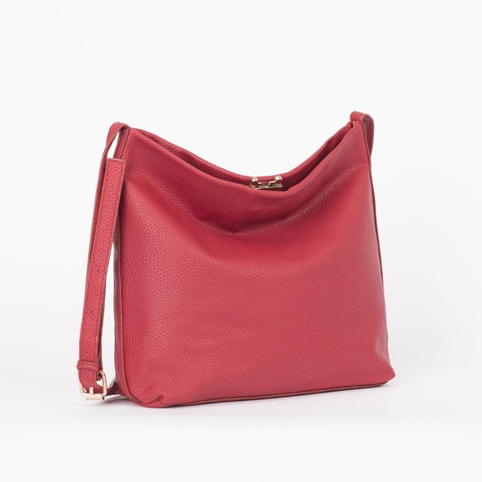 Сумка женская на замке "Виола", 1 отдел, регулируемый ремень, красная