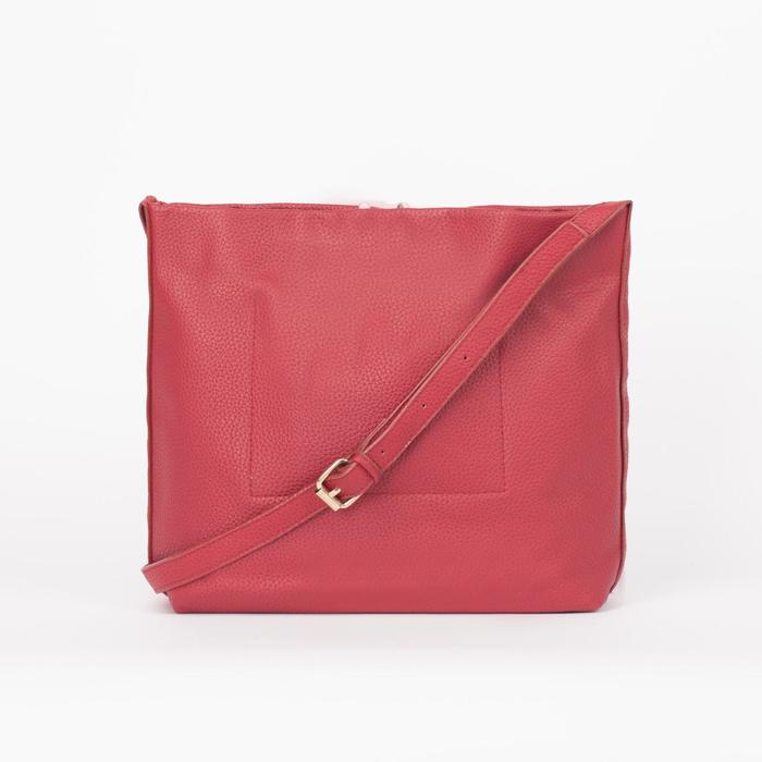 Сумка женская на замке "Виола", 1 отдел, регулируемый ремень, красная
